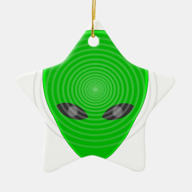 Alien Head Mind Control Ceramic Ornament (Front)