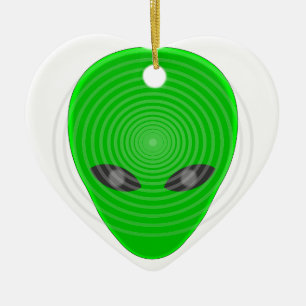 Alien Head Mind Control Ceramic Ornament
