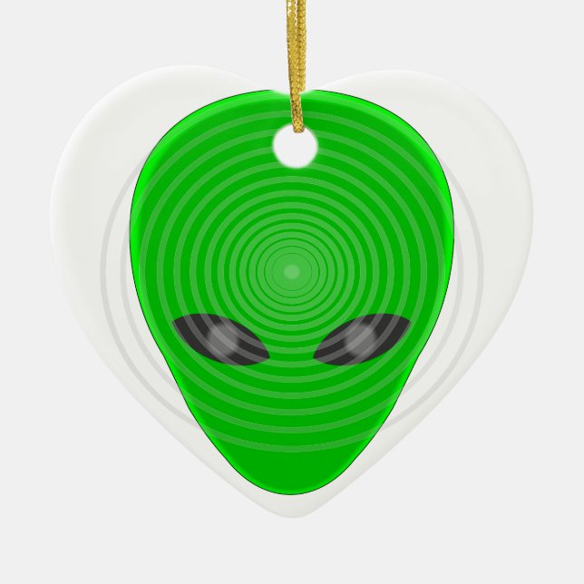 Alien Head Mind Control Ceramic Ornament (Front)