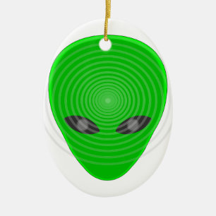 Alien Head Mind Control Ceramic Ornament