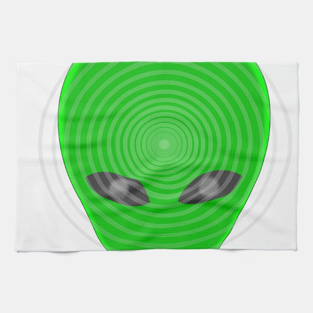 Alien Head Mind Control Kitchen Towel (Horizontal)