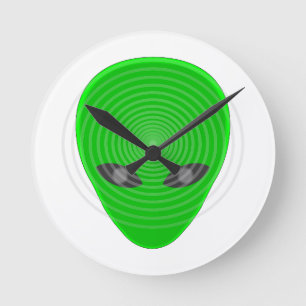 Alien Head Mind Control Round Clock