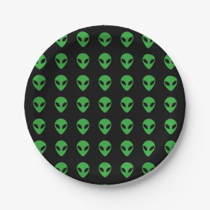 Alien Head Paper Plate