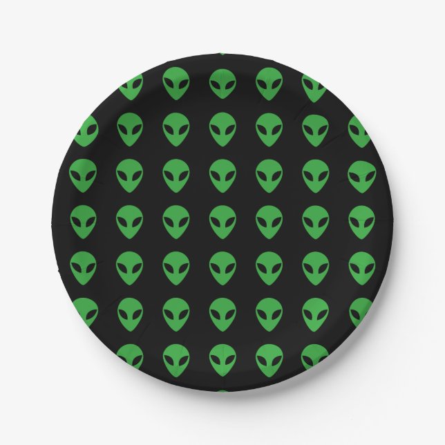 Alien Head Paper Plate (Front)