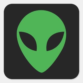 Alien Head Square Sticker
