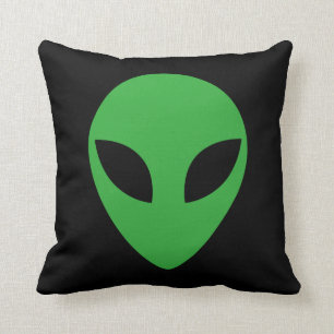 Alien Head Throw Pillow