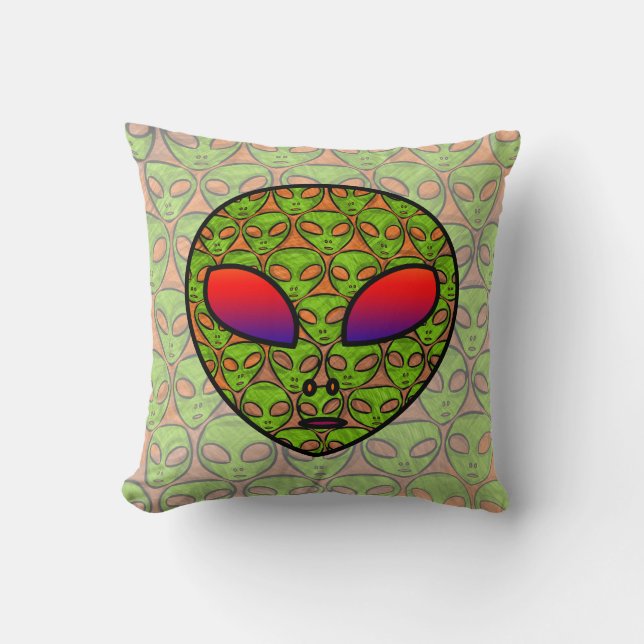 ALIEN HEAD THROW PILLOW (Front)