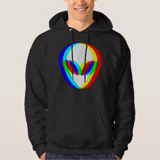Alien Head Trippy Vaporwave Techno Rave EDM Music  Hoodie
