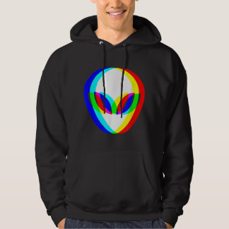 Alien Head Trippy Vaporwave Techno Rave EDM Music  Hoodie