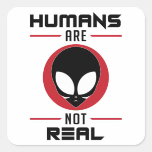 Alien Head Ufo Aliens Area 51 Funny Gift Idea Square Sticker