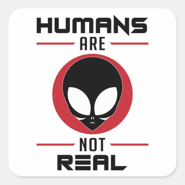 Alien Head Ufo Aliens Area 51 Funny Gift Idea Square Sticker (Front)