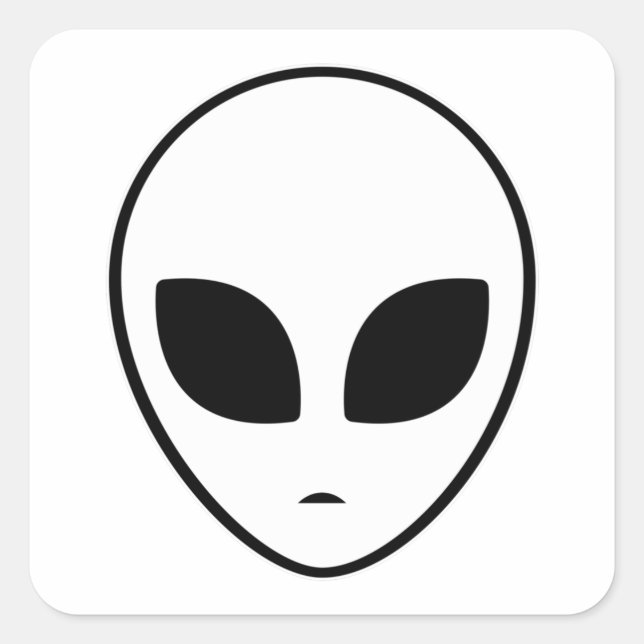 Alien Head Ufo Aliens Space Area 51 Gift Idea Square Sticker (Front)