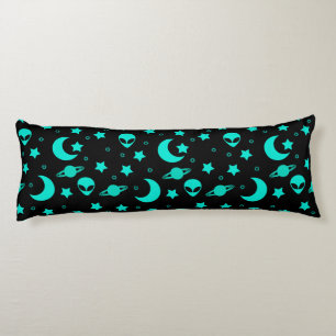 Alien Heads in Stars Outer Space Body Pillow