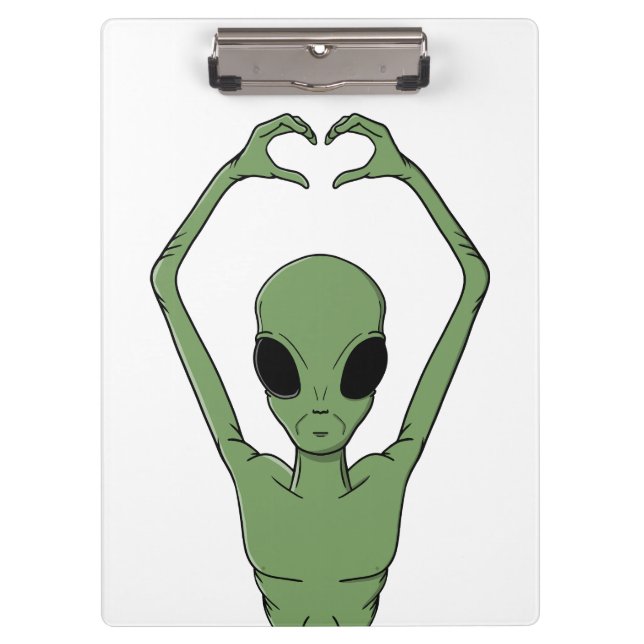 Alien Heart Pose Clipboard (Front)