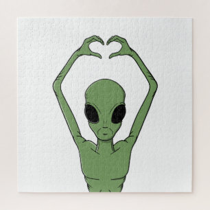 Alien Heart Pose Jigsaw Puzzle