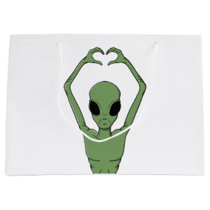 Alien Heart Pose Large Gift Bag