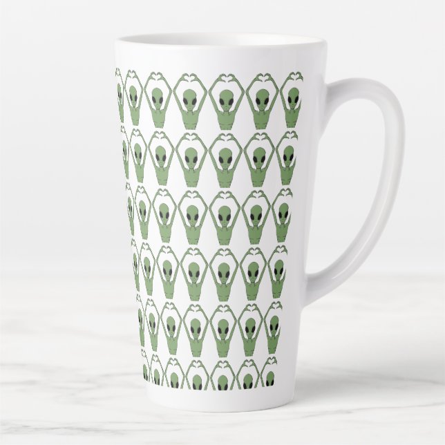 Alien Heart Pose Latte Mug (Right)