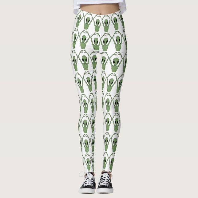 Alien Heart Pose Leggings (Front)