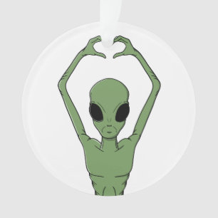 Alien Heart Pose Ornament