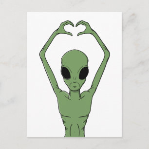 Alien Heart Pose Postcard