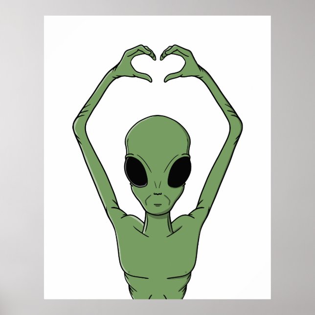 Alien Heart Pose Poster (Front)