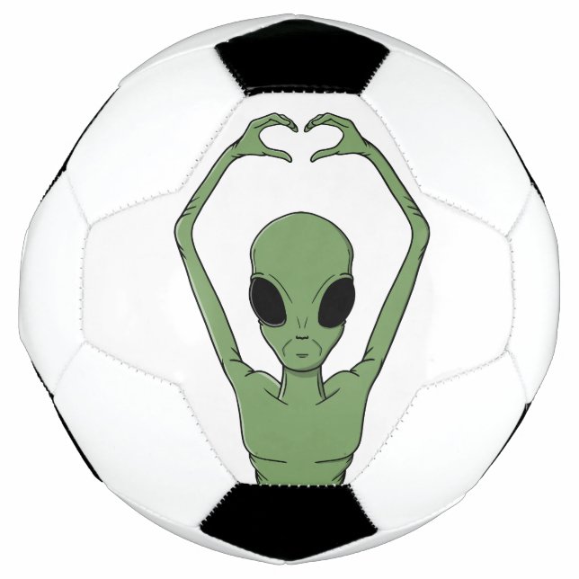 Alien Heart Pose Soccer Ball (Front)