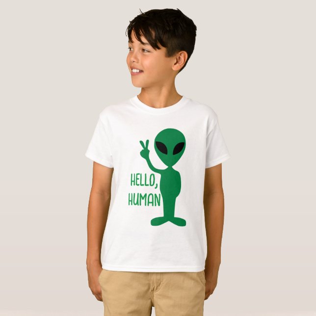  Alien - Hello Human T-Shirt (Front Full)