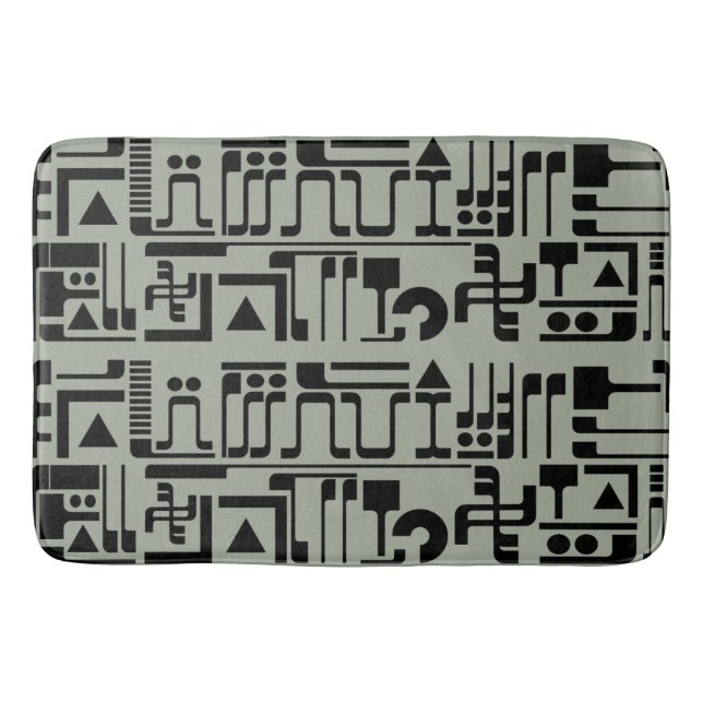 Alien Hieroglyphs Bath Mat (Front)