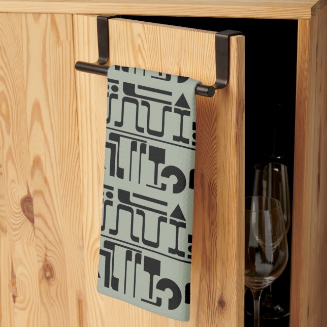 Alien Hieroglyphs Kitchen Towel (Thirds Fold)