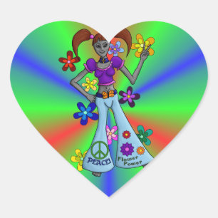 Alien Hippy Heart Sticker