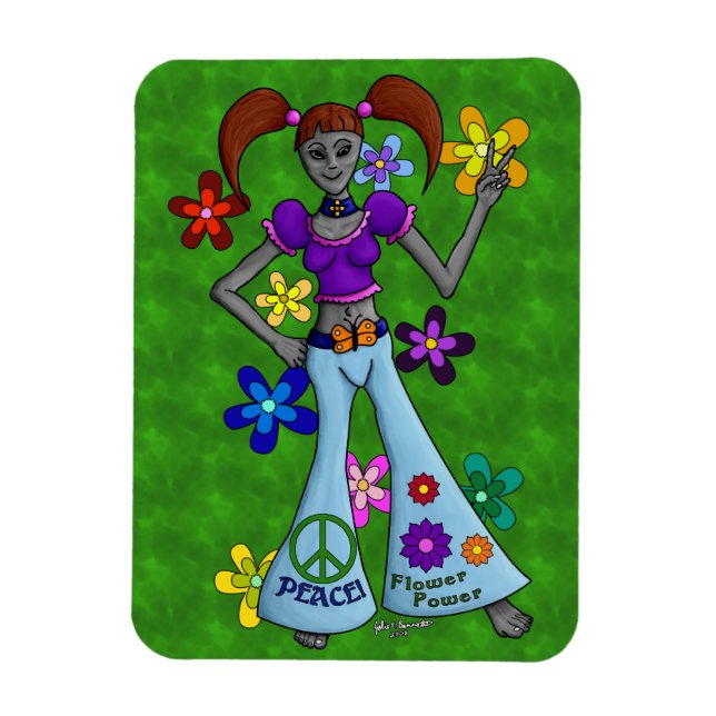 Alien Hippy Magnet (Vertical)