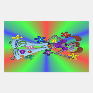 Alien Hippy Rectangular Sticker