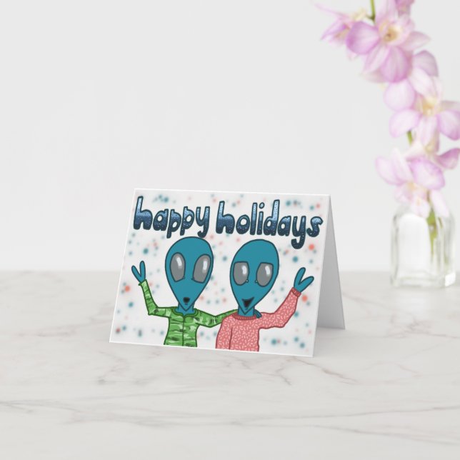 Alien Holiday Card (Orchid)