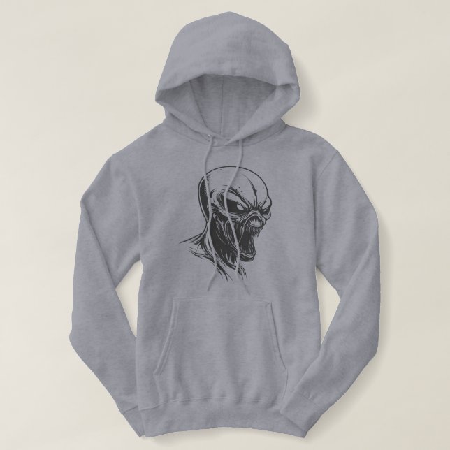 Alien Horror Skull T-Shirt – Dark Sci-Fi Creature  Hoodie (Design Front)