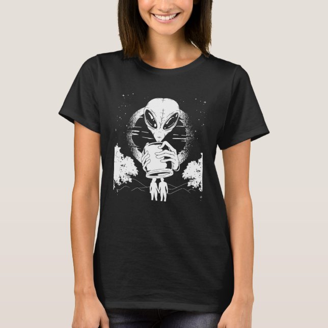 Alien Human Kidney UFO Alien Graphic T-Shirt (Front)