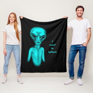 Alien , I want to believe Fleece Blanket