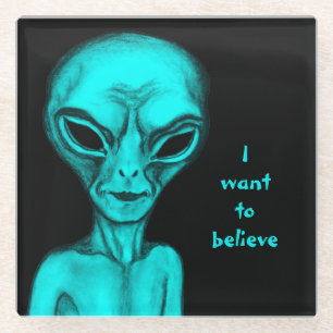 Alien , I want to believe Glass Coaster