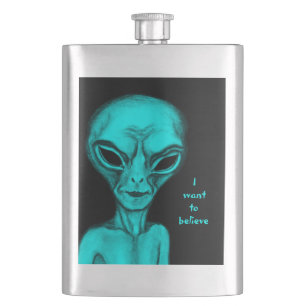 Alien , I want to believe Hip Flask