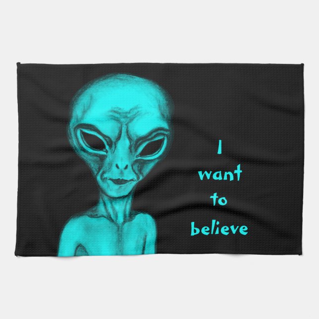 Alien , I want to believe Kitchen Towel (Horizontal)