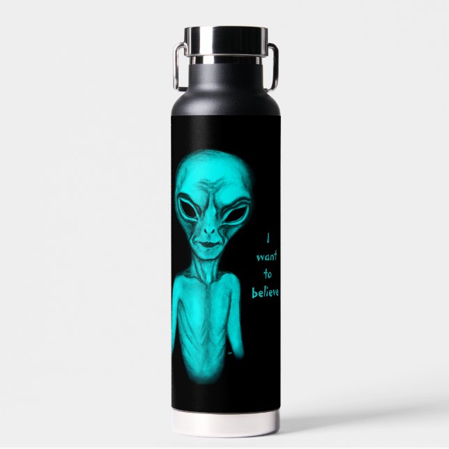 Alien , I want to believe Water Bottle (Front)
