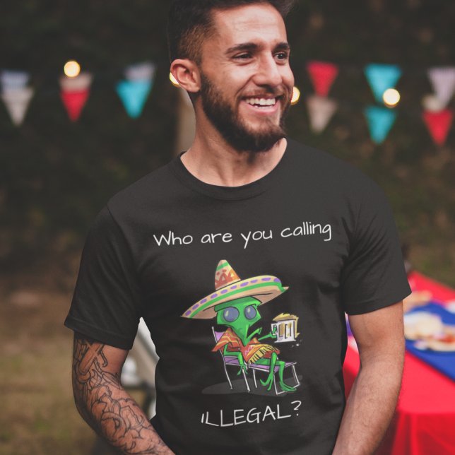 Alien Illegal Immigrant Tee Funny UFO Shirt (Creator Uploaded)