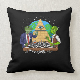 Alien Illuminati Throw Pillow
