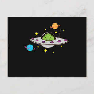 Alien im Ufo Postcard