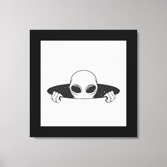 Alien In a Hole Stretched Canvas Print (Front)