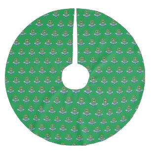Alien in his little spaceship brushed polyester tree skirt