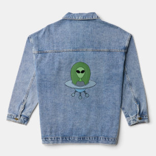 Alien in his little spaceship denim jacket