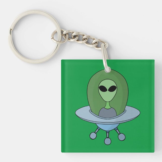Alien in his little spaceship keychain (Front)