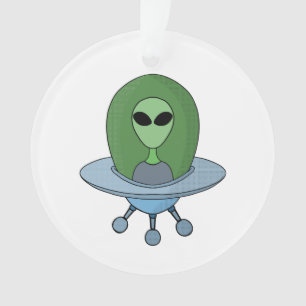 Alien in his little spaceship ornament