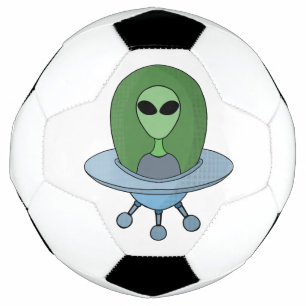 Alien in his little spaceship soccer ball
