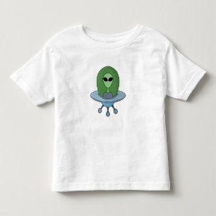 Alien in his little spaceship toddler t-shirt
